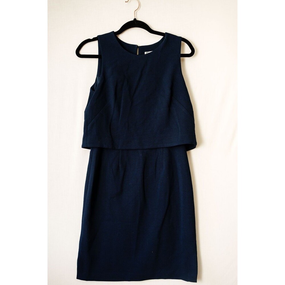 Eliza J dress sleeveless layered 2 navy blue event party cocktail